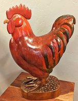 Wood carved rooster