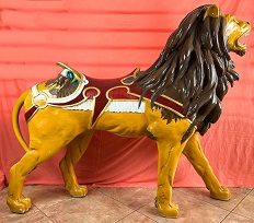 Wood Carved Carousel Lion
