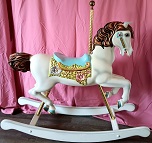 S&S Woodcarvers Curly Tail Rocking Horse