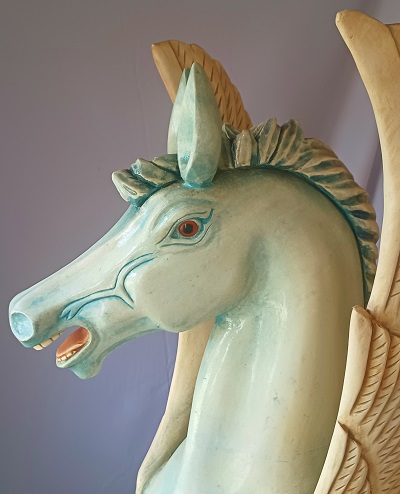 Pegasus Carousel Horse face