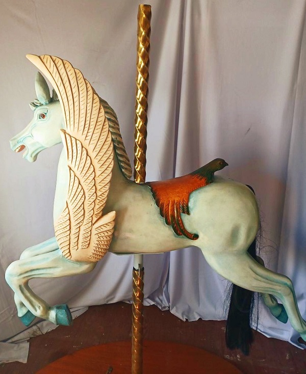 Pegasus Carousel Horse reverse side